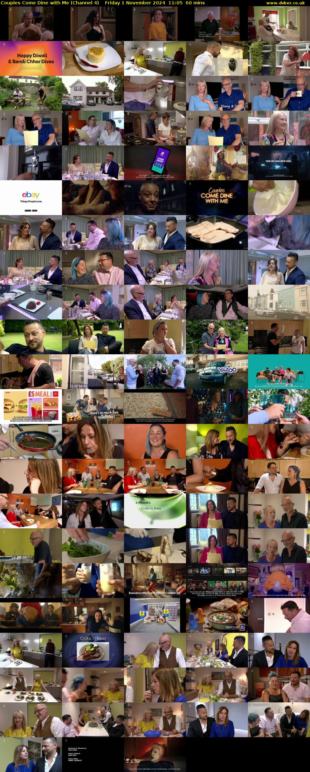 Couples Come Dine with Me (Channel 4) Friday 1 November 2024 11:05 - 12:05