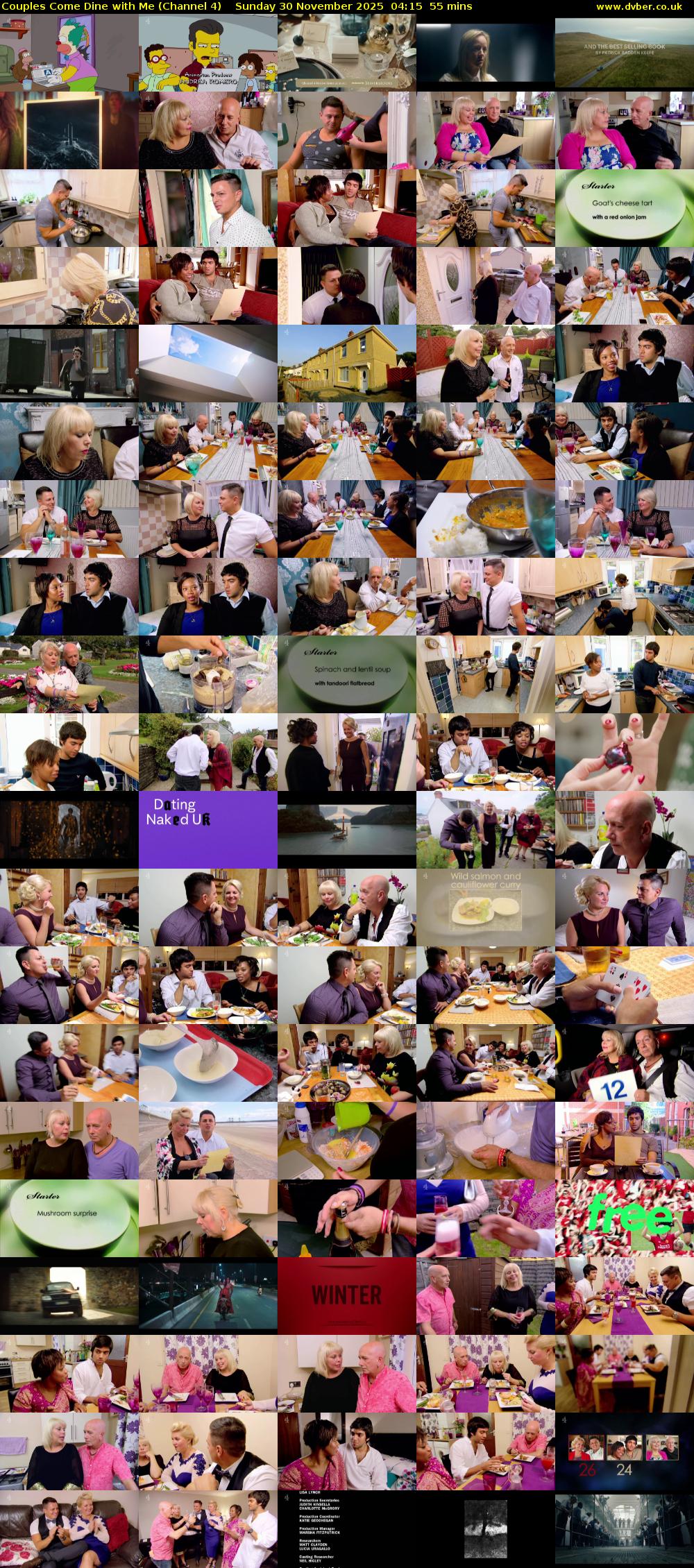 Couples Come Dine with Me (Channel 4) Sunday 30 November 2025 04:15 - 05:10