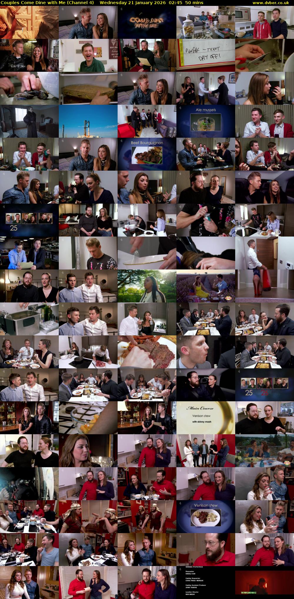 Couples Come Dine with Me (Channel 4) Wednesday 21 January 2026 02:45 - 03:35