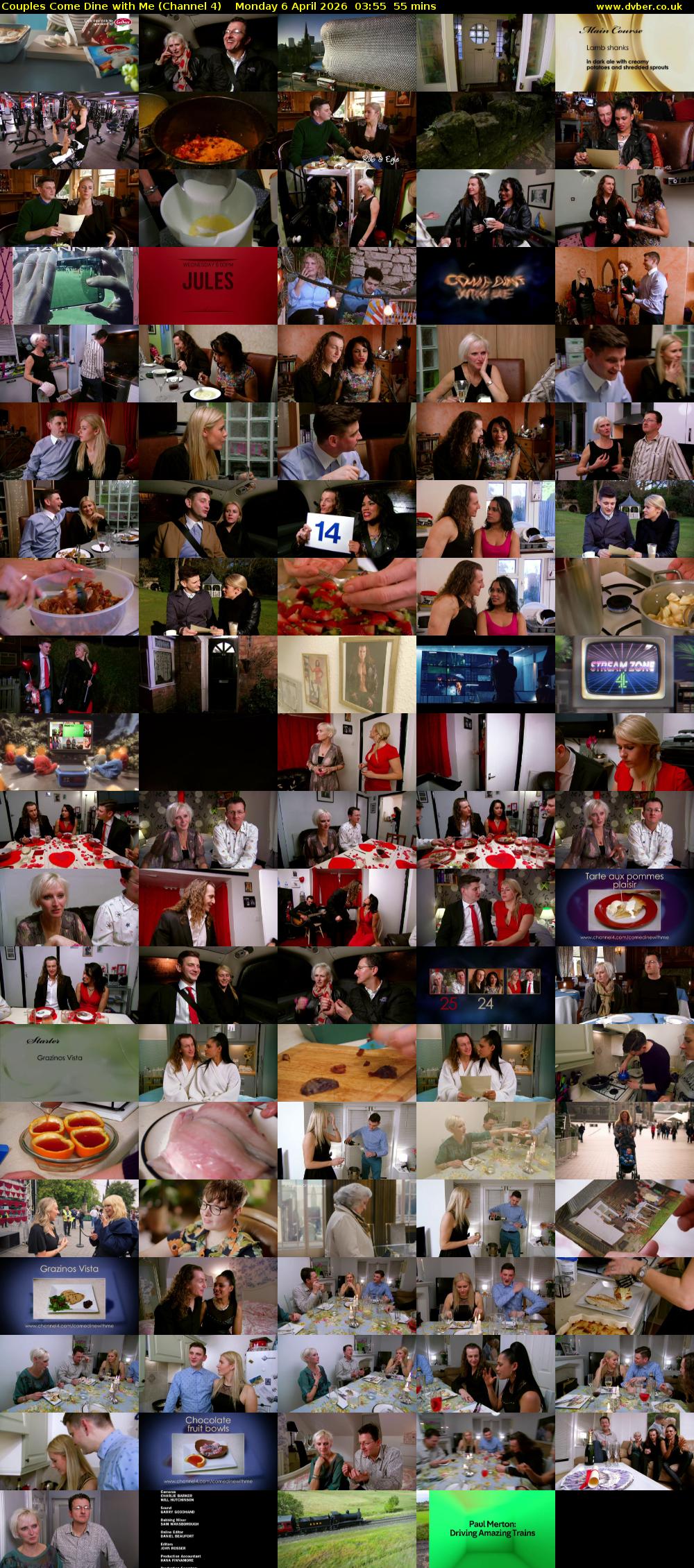 Couples Come Dine with Me (Channel 4) Monday 6 April 2026 03:55 - 04:50