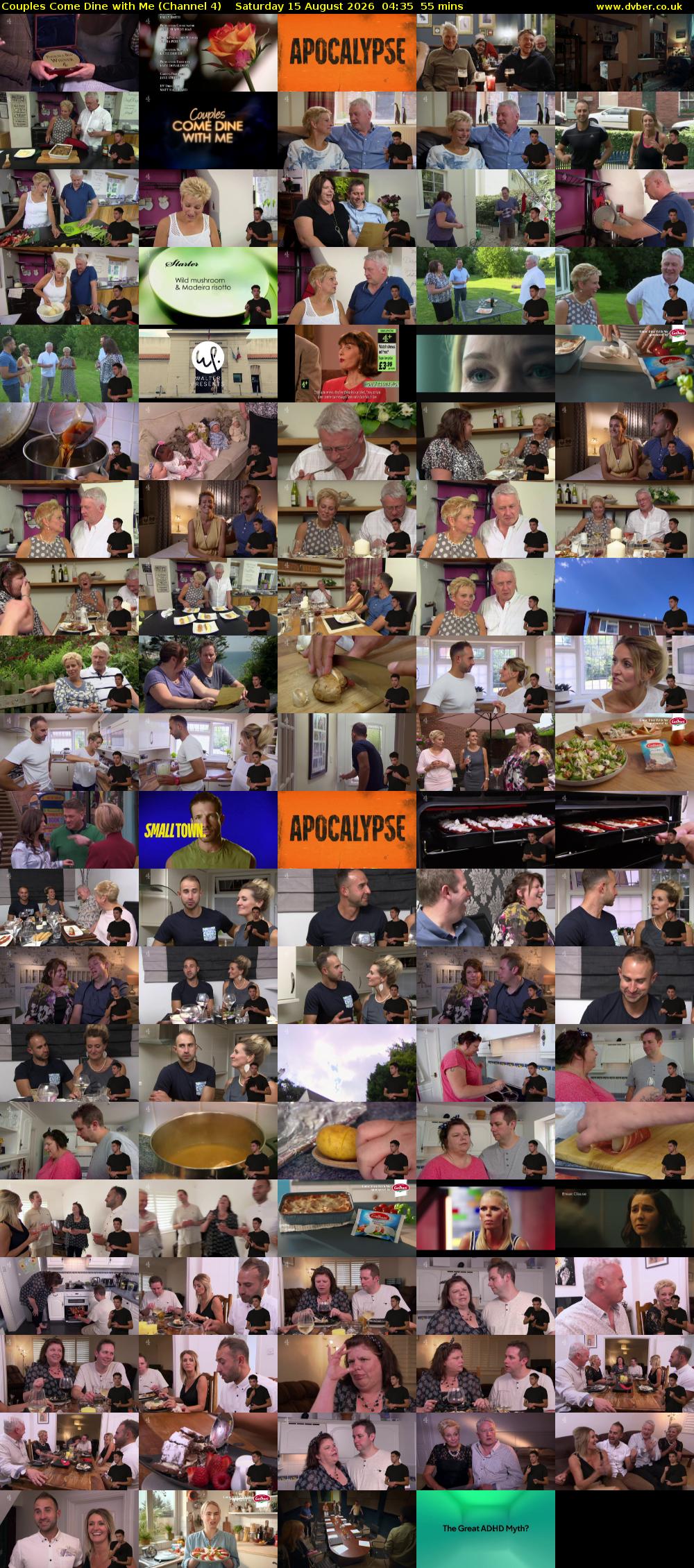Couples Come Dine with Me (Channel 4) Saturday 15 August 2026 04:35 - 05:30