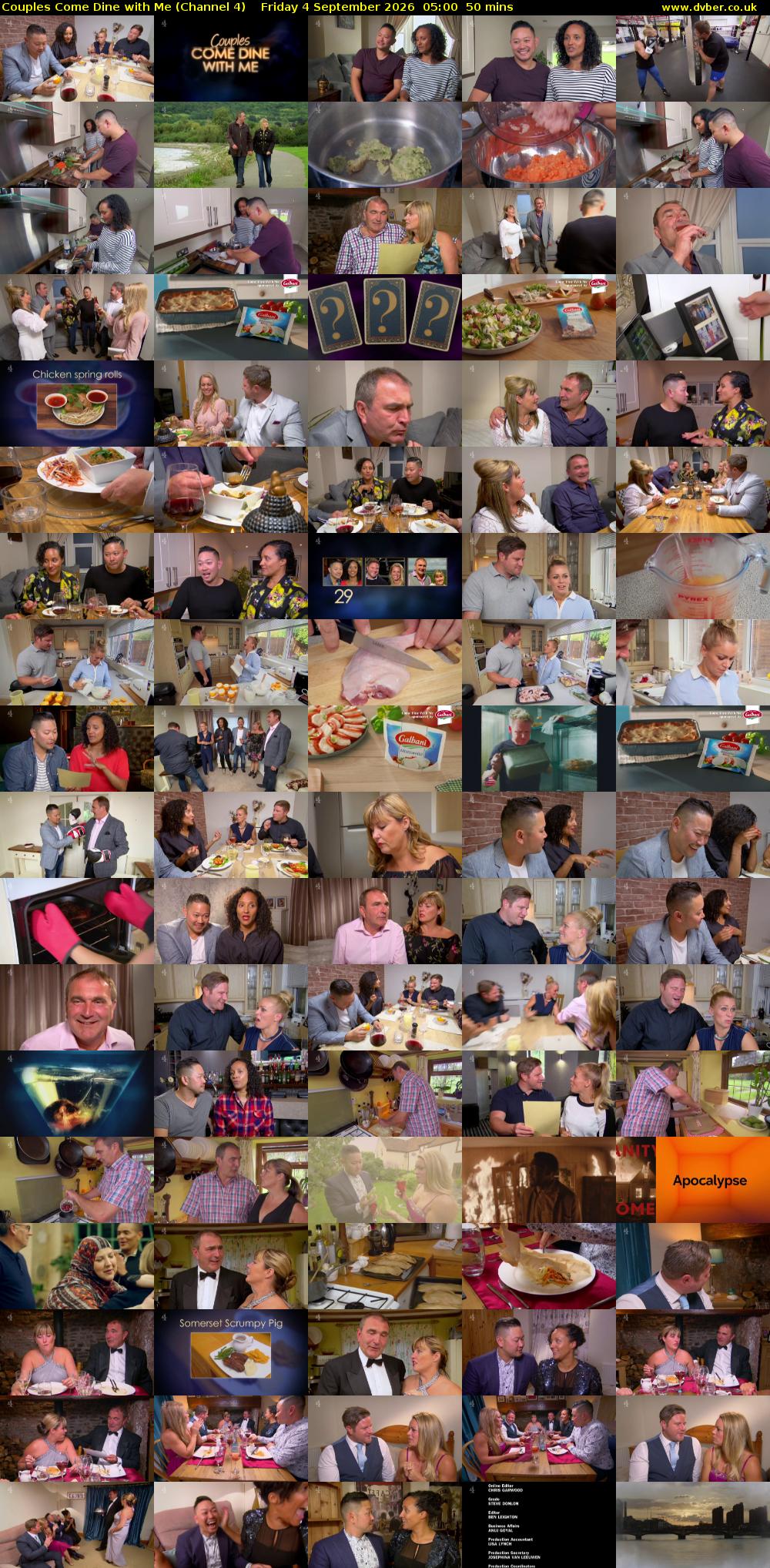 Couples Come Dine with Me (Channel 4) Friday 4 September 2026 05:00 - 05:50