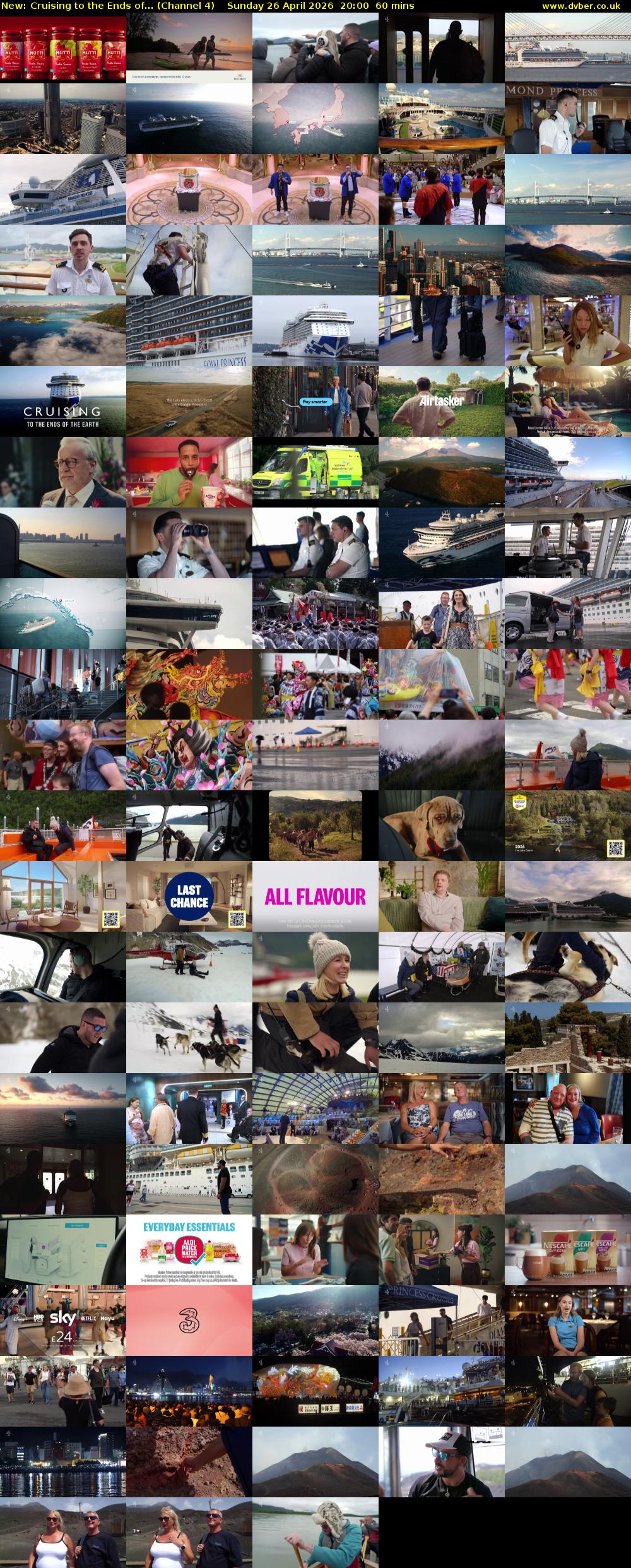 Cruising to the Ends of... (Channel 4) Sunday 26 April 2026 20:00 - 21:00