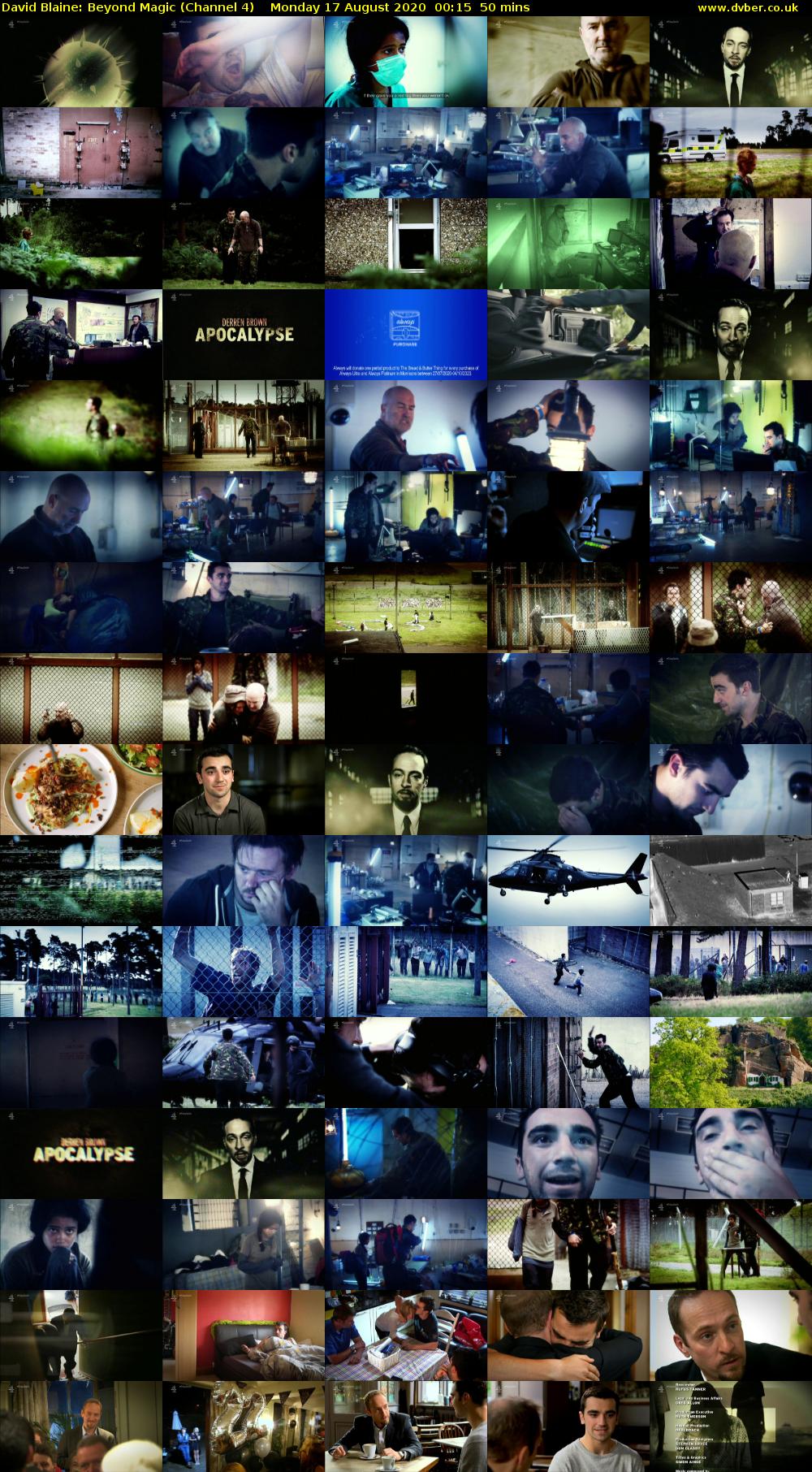 David Blaine: Beyond Magic (Channel 4) Monday 17 August 2020 00:15 - 01:05