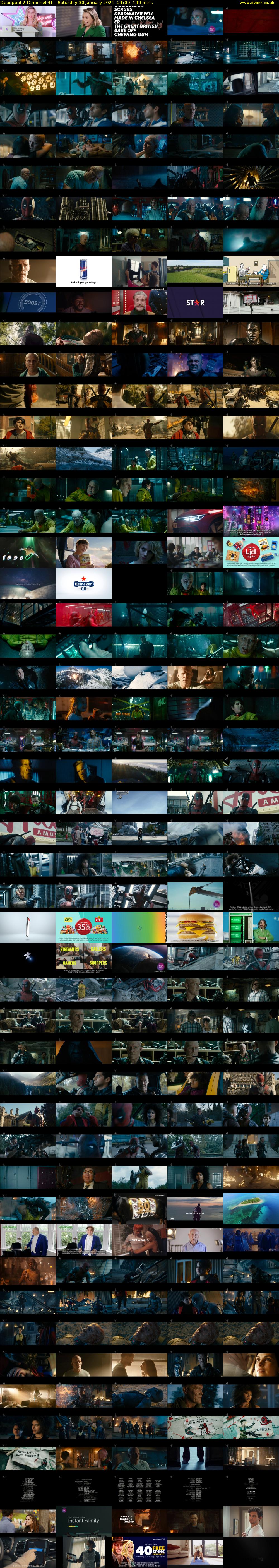 Deadpool 2 (Channel 4) Saturday 30 January 2021 21:00 - 23:20