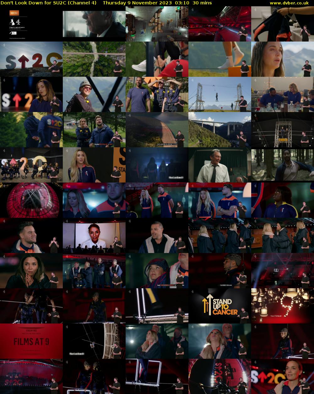 Don't Look Down for SU2C (Channel 4) Thursday 9 November 2023 03:10 - 03:40