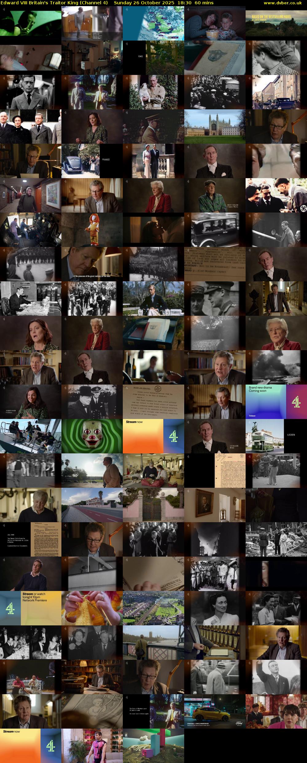 Edward VIII Britain's Traitor King (Channel 4) Sunday 26 October 2025 18:30 - 19:30