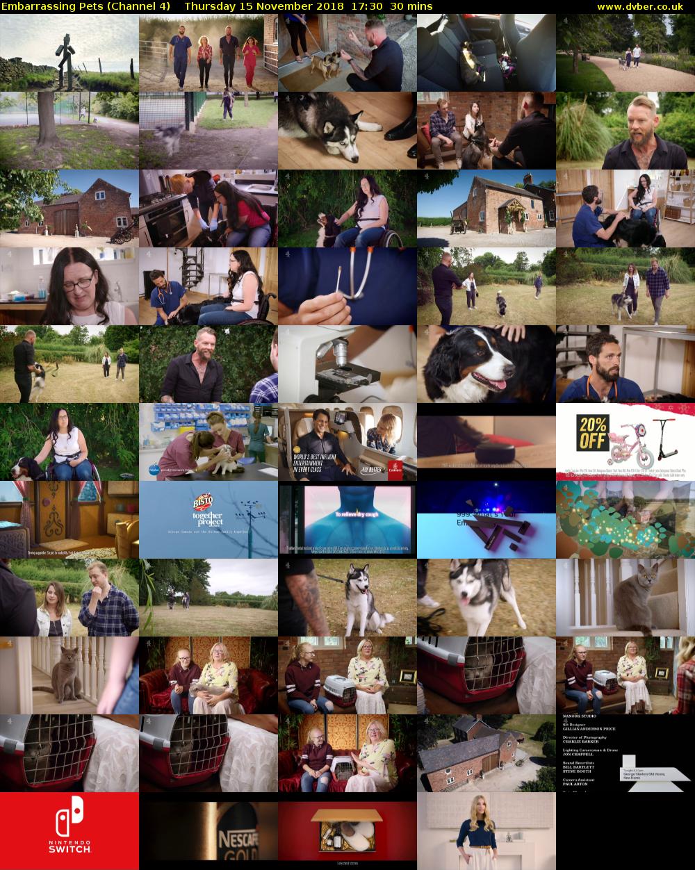 Embarrassing Pets (Channel 4) Thursday 15 November 2018 17:30 - 18:00