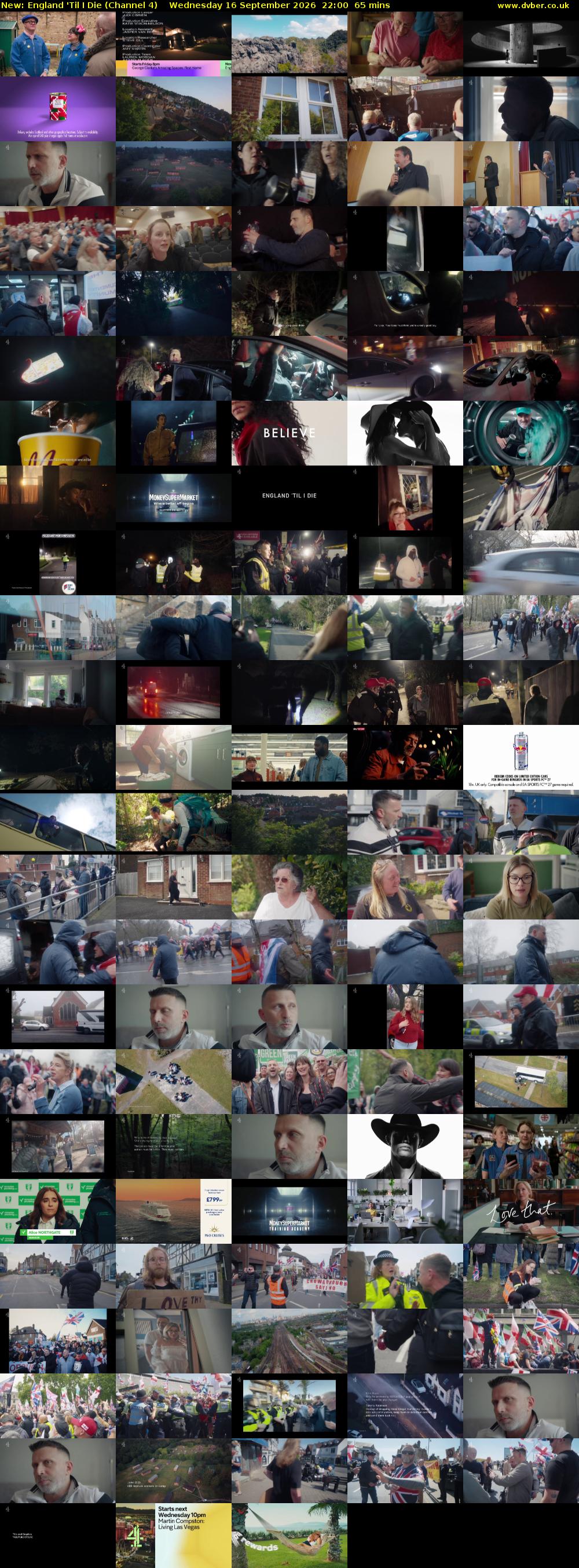England 'Til I Die (Channel 4) Wednesday 16 September 2026 22:00 - 23:05