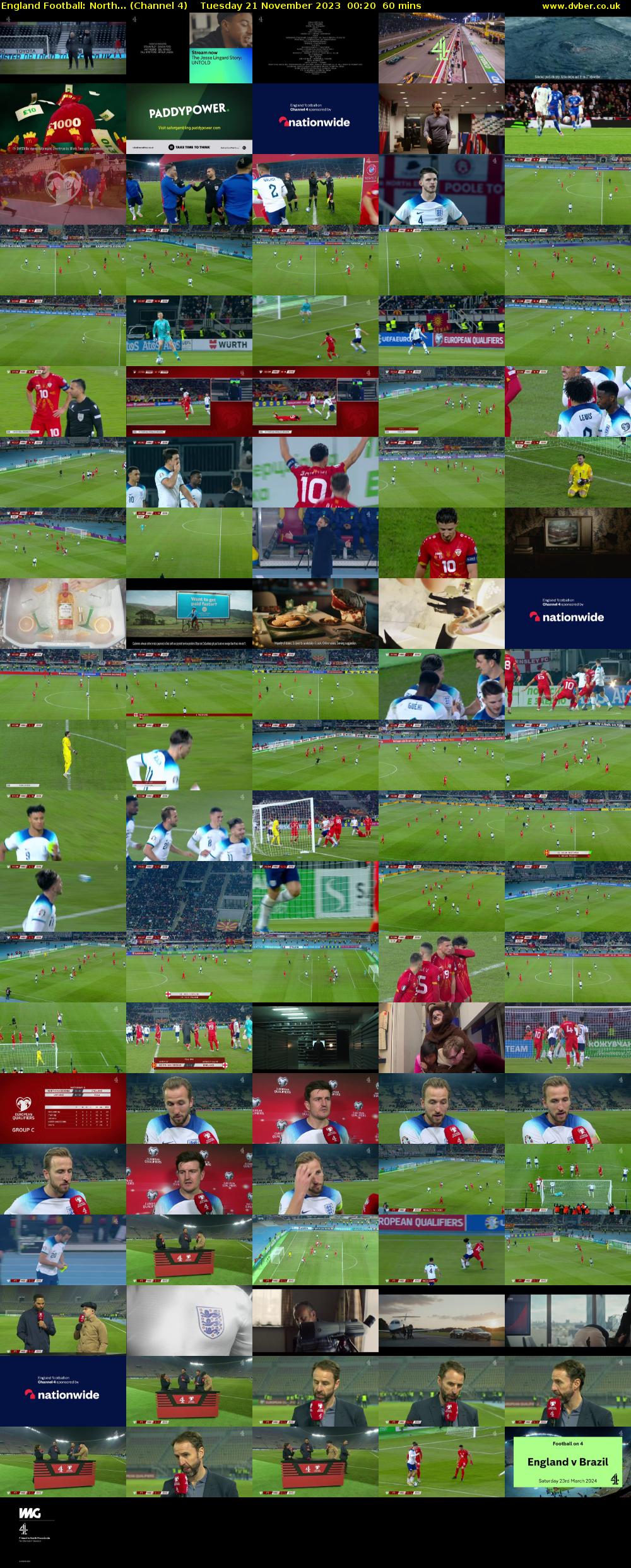 England Football: North... (Channel 4) Tuesday 21 November 2023 00:20 - 01:20