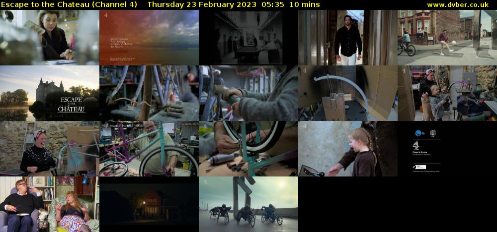 Escape to the Chateau (Channel 4) Thursday 23 February 2023 05:35 - 05:45