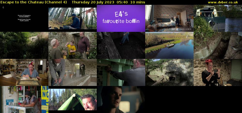 Escape to the Chateau (Channel 4) Thursday 20 July 2023 05:40 - 05:50