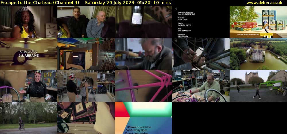 Escape to the Chateau (Channel 4) Saturday 29 July 2023 05:20 - 05:30