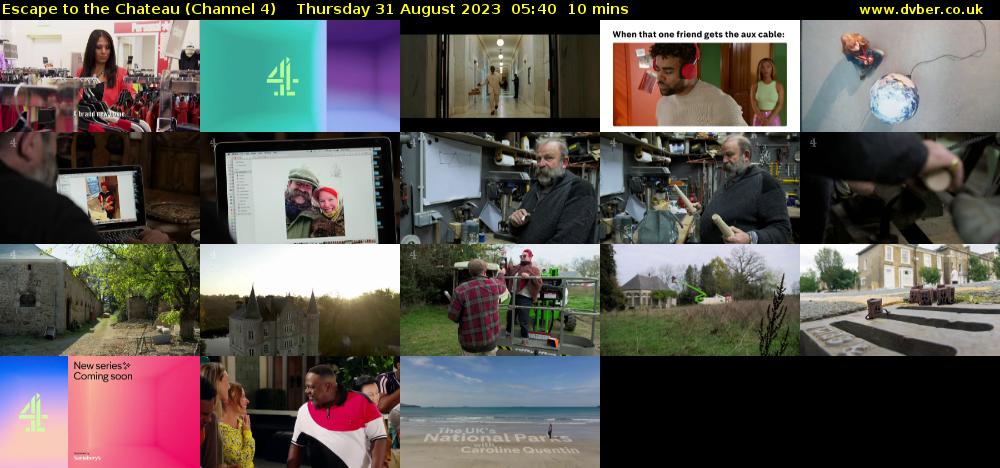 Escape to the Chateau (Channel 4) Thursday 31 August 2023 05:40 - 05:50