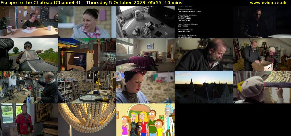 Escape to the Chateau (Channel 4) Thursday 5 October 2023 05:55 - 06:05
