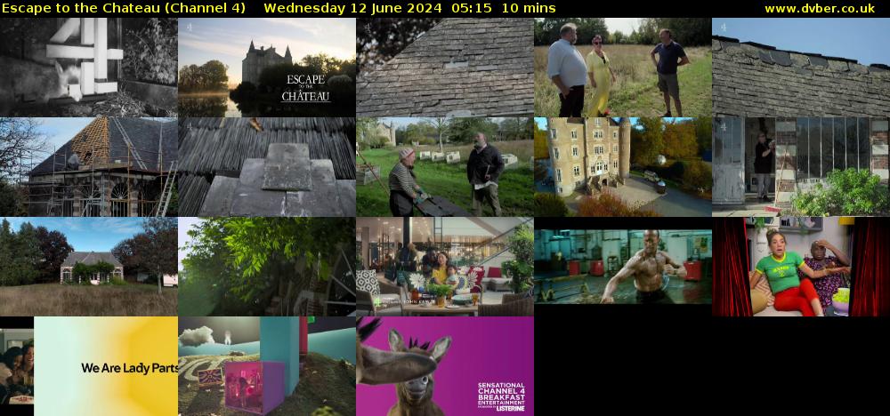 Escape to the Chateau (Channel 4) Wednesday 12 June 2024 05:15 - 05:25