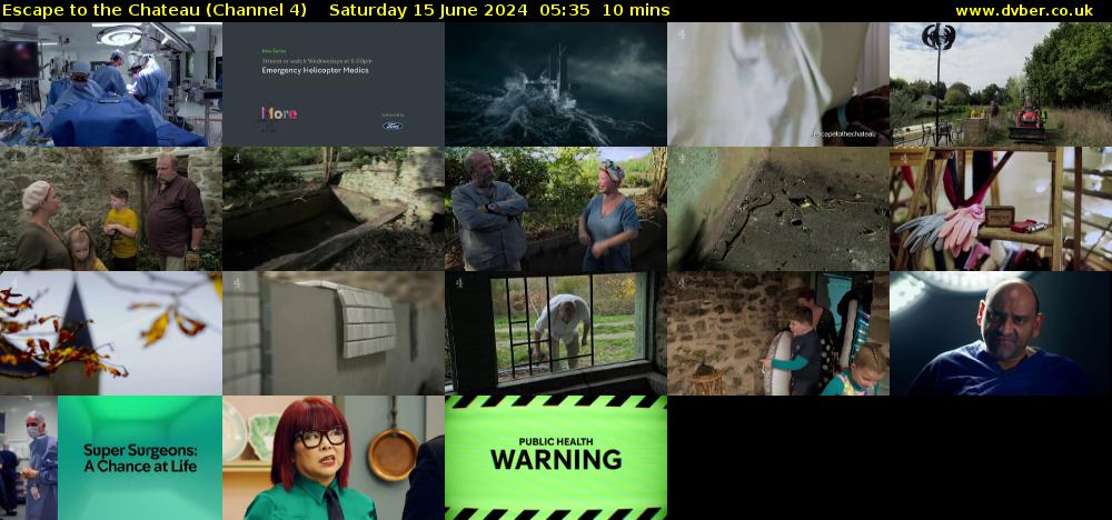 Escape to the Chateau (Channel 4) Saturday 15 June 2024 05:35 - 05:45