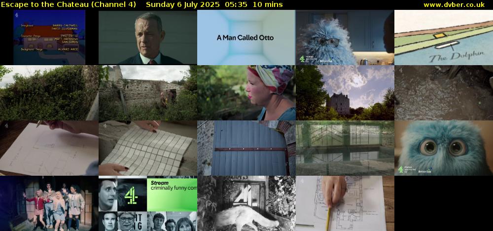 Escape to the Chateau (Channel 4) Sunday 6 July 2025 05:35 - 05:45
