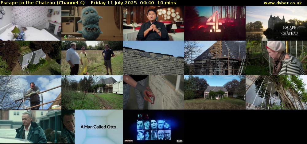 Escape to the Chateau (Channel 4) Friday 11 July 2025 04:40 - 04:50