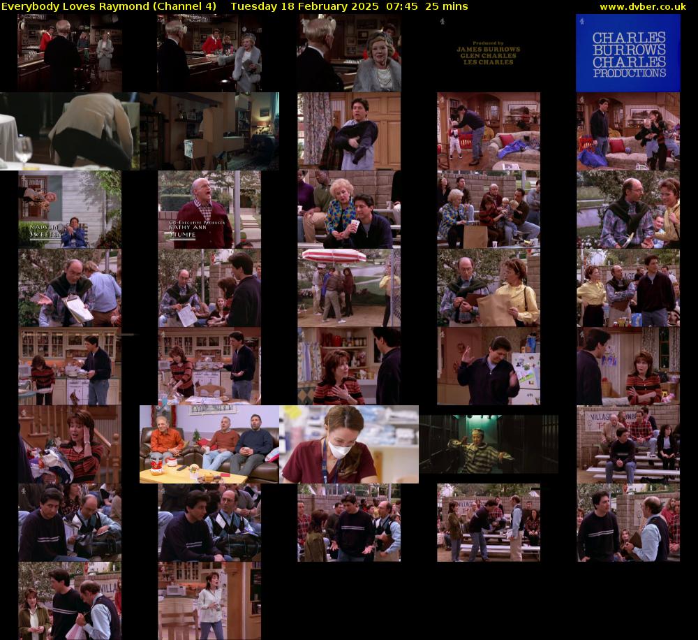 Everybody Loves Raymond (Channel 4) Tuesday 18 February 2025 07:45 - 08:10