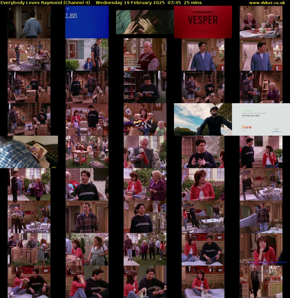 Everybody Loves Raymond (Channel 4) Wednesday 19 February 2025 07:45 - 08:10
