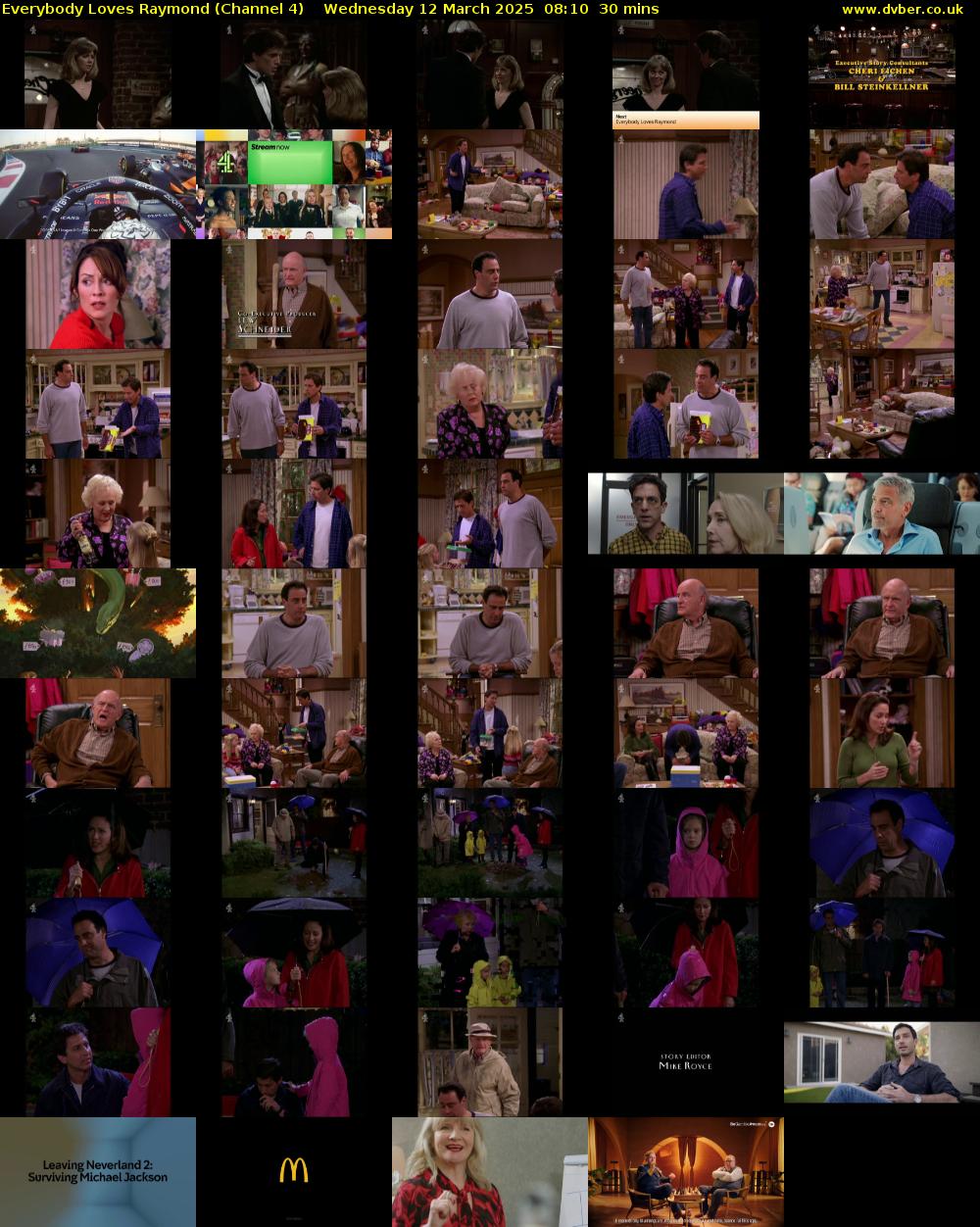 Everybody Loves Raymond (Channel 4) Wednesday 12 March 2025 08:10 - 08:40