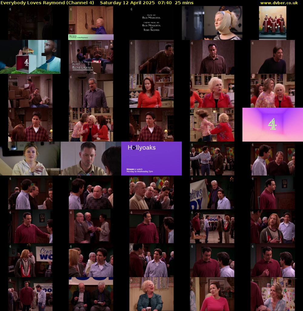 Everybody Loves Raymond (Channel 4) Saturday 12 April 2025 07:40 - 08:05