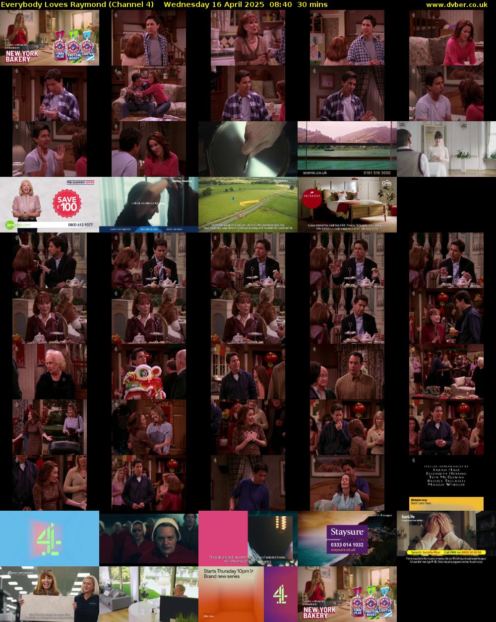 Everybody Loves Raymond (Channel 4) Wednesday 16 April 2025 08:40 - 09:10