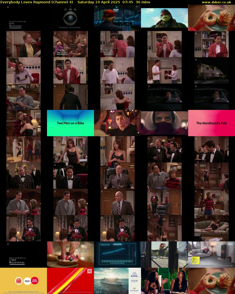 Everybody Loves Raymond (Channel 4) Saturday 19 April 2025 07:45 - 08:15