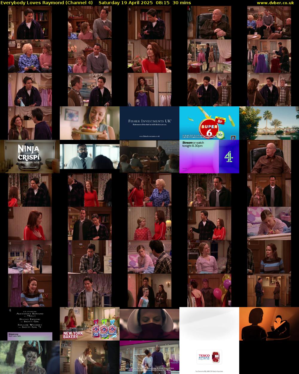 Everybody Loves Raymond (Channel 4) Saturday 19 April 2025 08:15 - 08:45