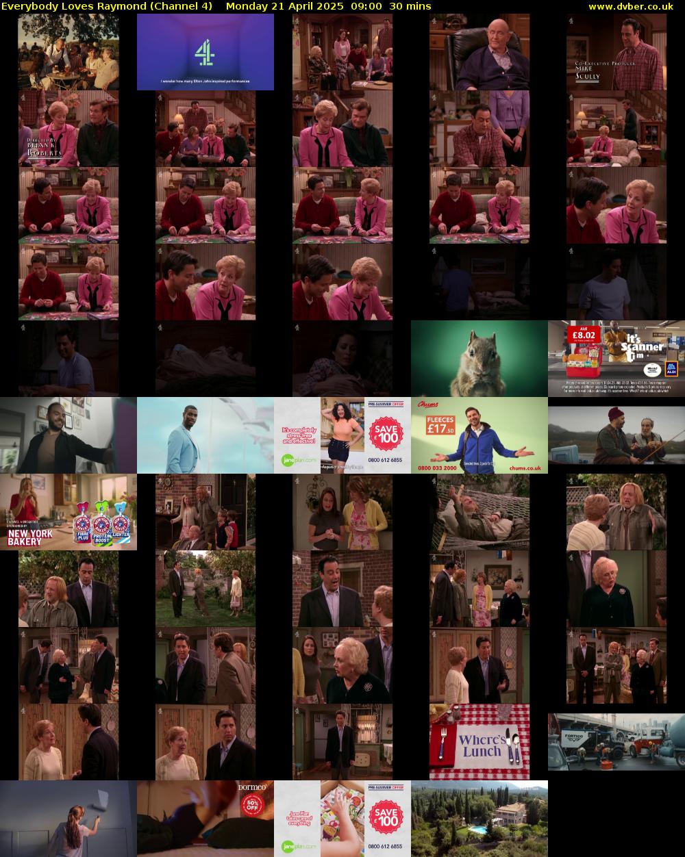 Everybody Loves Raymond (Channel 4) Monday 21 April 2025 09:00 - 09:30
