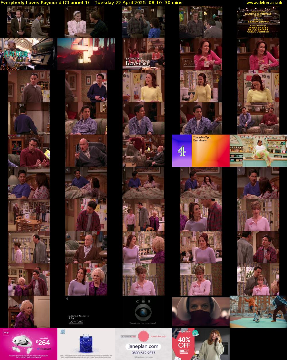 Everybody Loves Raymond (Channel 4) Tuesday 22 April 2025 08:10 - 08:40