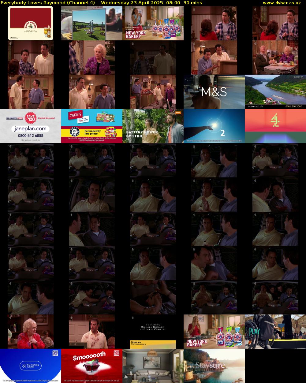 Everybody Loves Raymond (Channel 4) Wednesday 23 April 2025 08:40 - 09:10