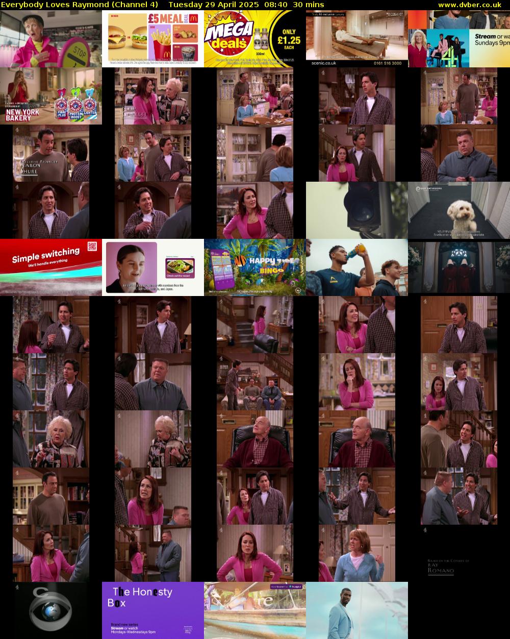 Everybody Loves Raymond (Channel 4) Tuesday 29 April 2025 08:40 - 09:10