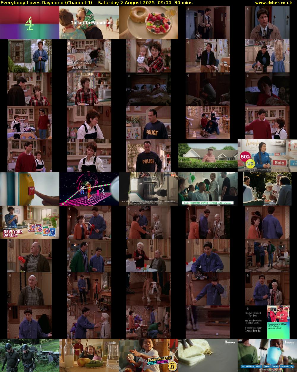 Everybody Loves Raymond (Channel 4) Saturday 2 August 2025 09:00 - 09:30