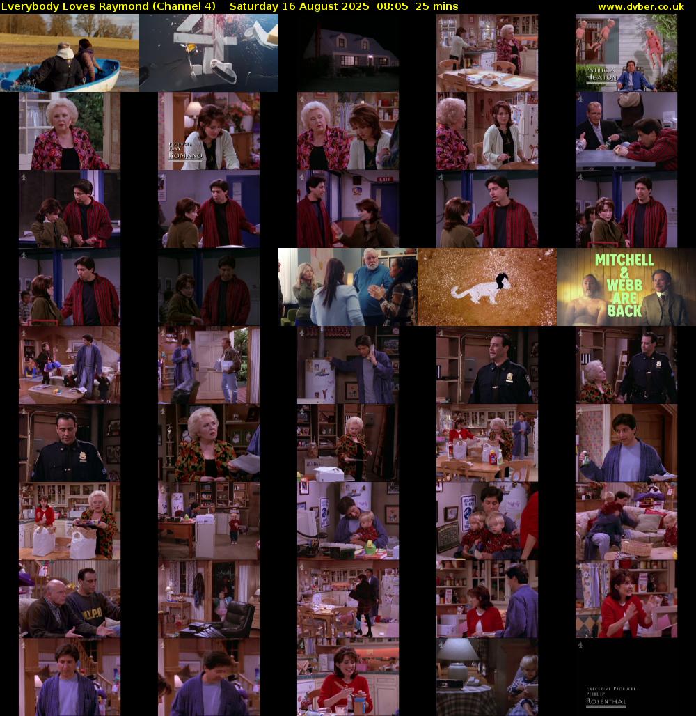 Everybody Loves Raymond (Channel 4) Saturday 16 August 2025 08:05 - 08:30