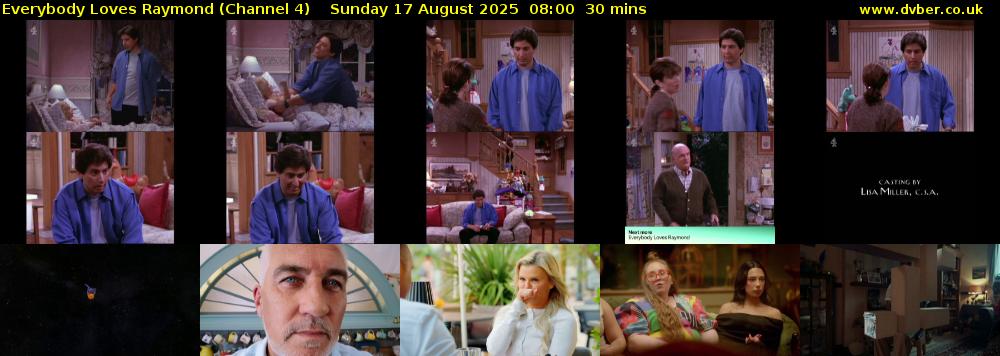 Everybody Loves Raymond (Channel 4) Sunday 17 August 2025 08:00 - 08:30