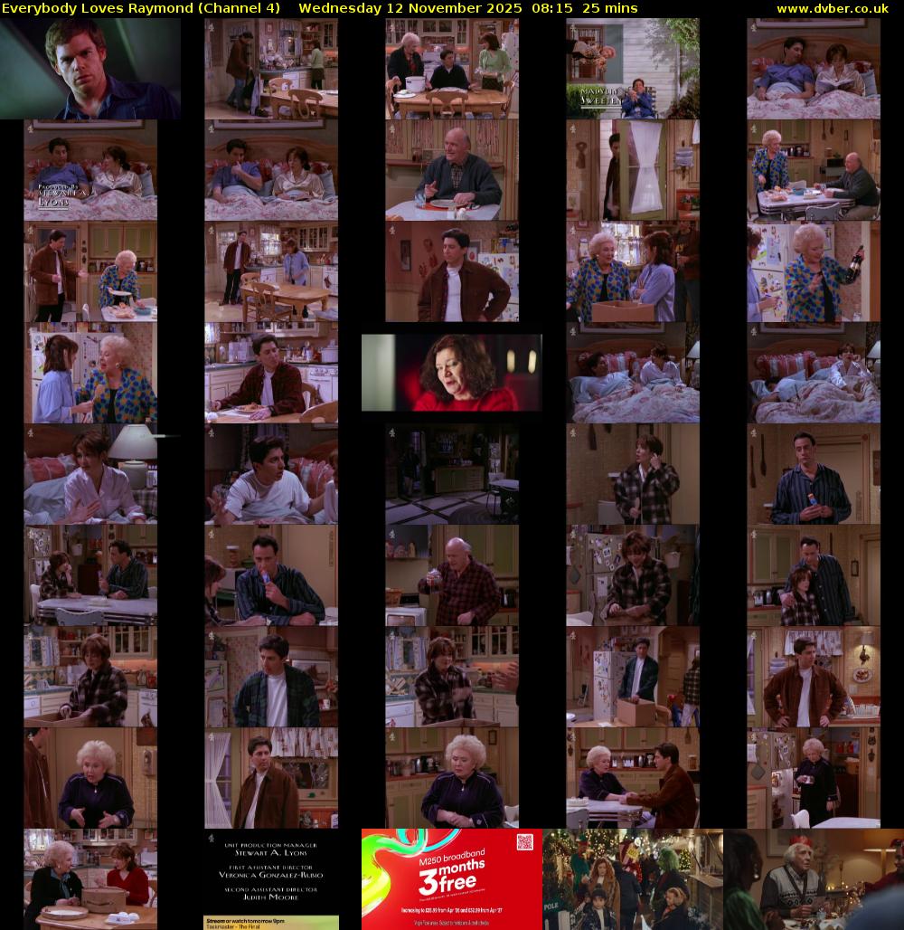 Everybody Loves Raymond (Channel 4) Wednesday 12 November 2025 08:15 - 08:40