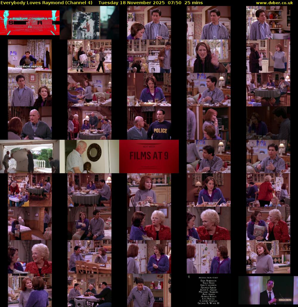 Everybody Loves Raymond (Channel 4) Tuesday 18 November 2025 07:50 - 08:15