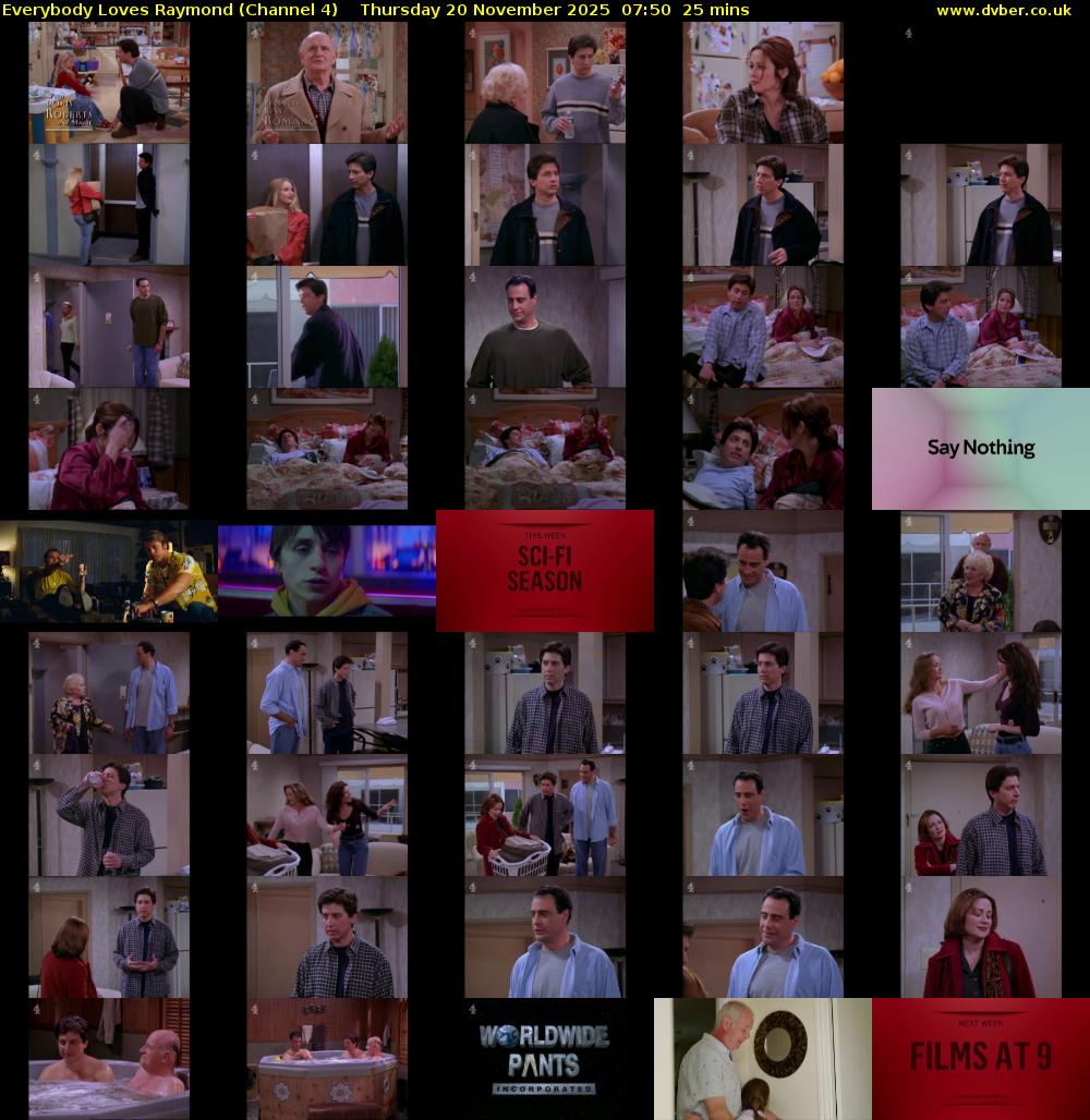 Everybody Loves Raymond (Channel 4) Thursday 20 November 2025 07:50 - 08:15