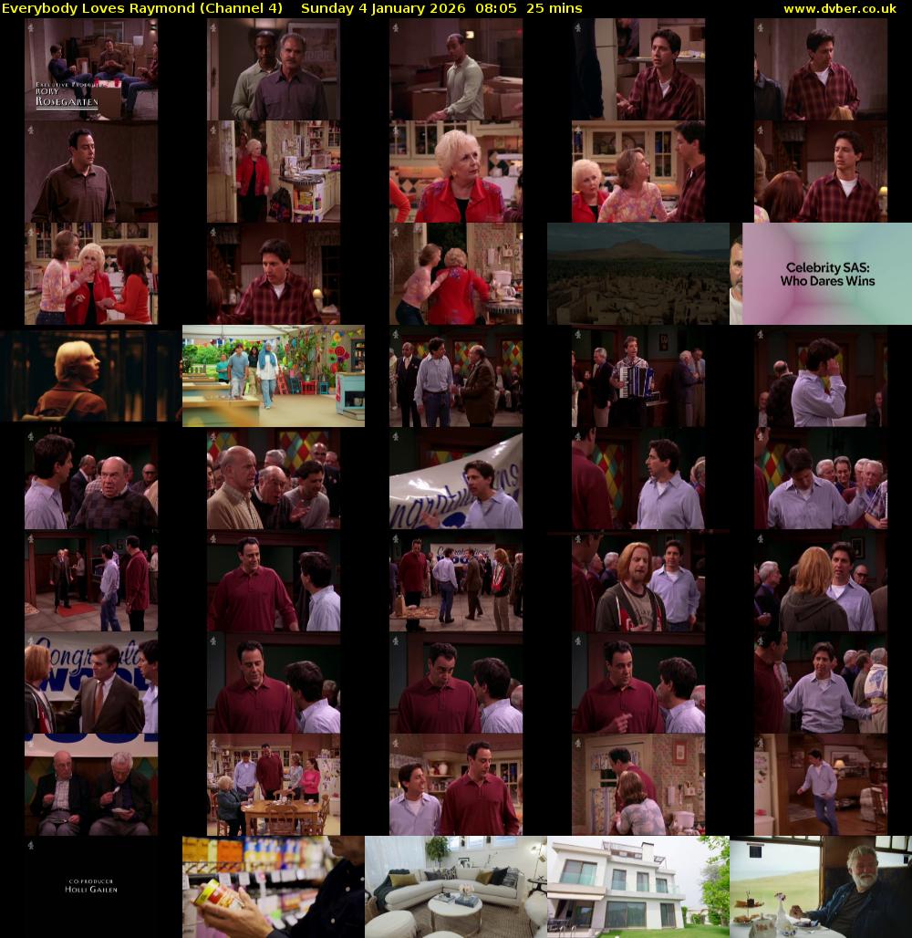 Everybody Loves Raymond (Channel 4) Sunday 4 January 2026 08:05 - 08:30