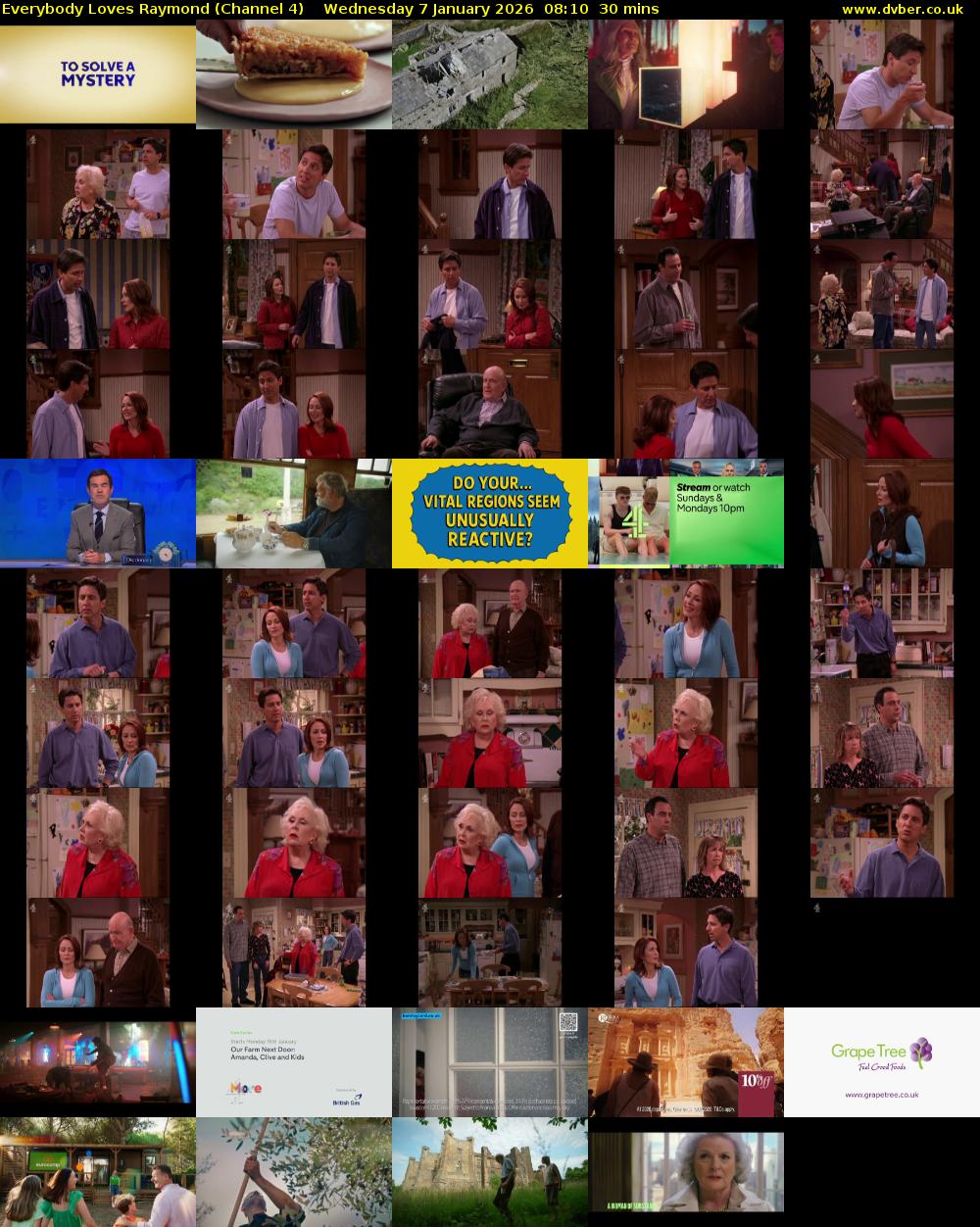 Everybody Loves Raymond (Channel 4) Wednesday 7 January 2026 08:10 - 08:40
