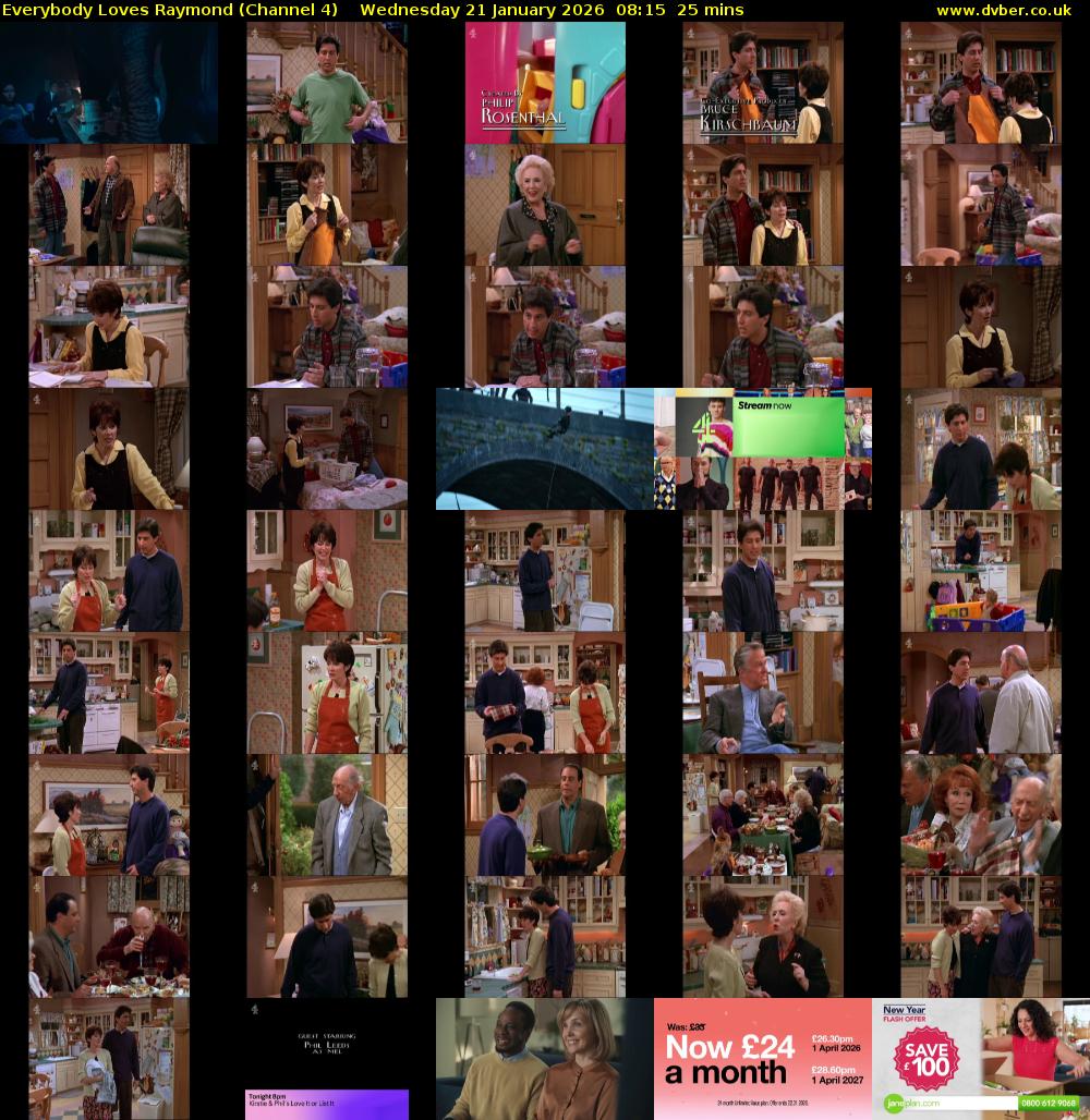 Everybody Loves Raymond (Channel 4) Wednesday 21 January 2026 08:15 - 08:40