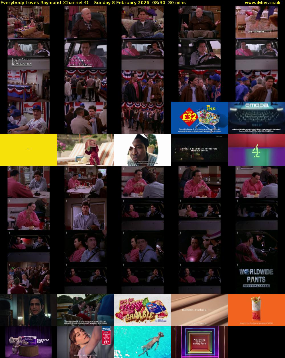 Everybody Loves Raymond (Channel 4) Sunday 8 February 2026 08:30 - 09:00