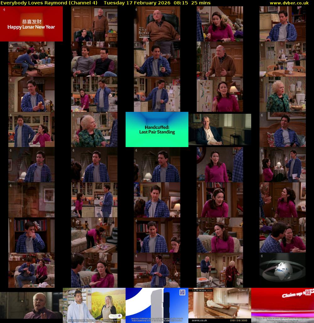 Everybody Loves Raymond (Channel 4) Tuesday 17 February 2026 08:15 - 08:40