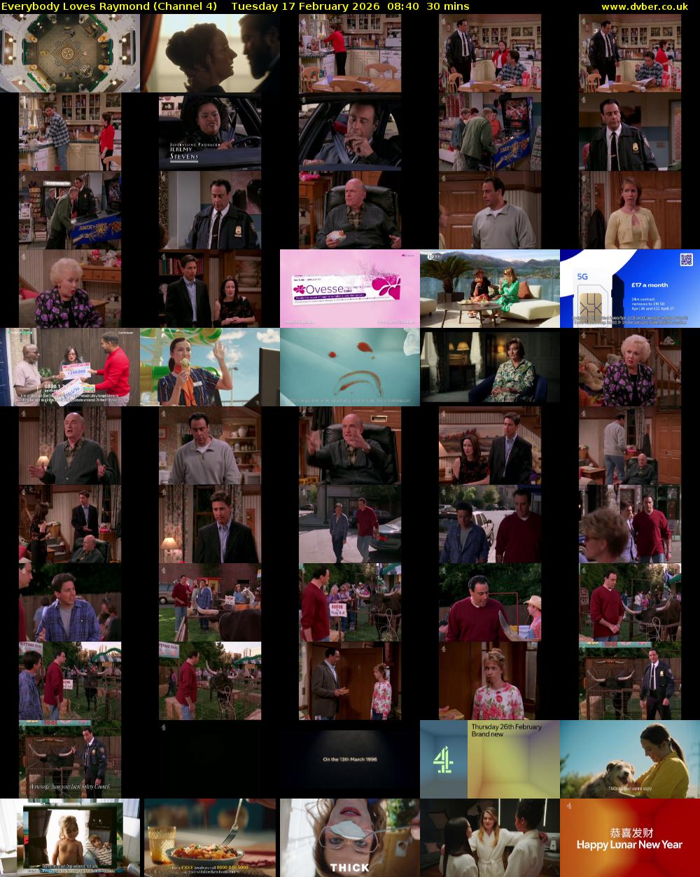 Everybody Loves Raymond (Channel 4) Tuesday 17 February 2026 08:40 - 09:10
