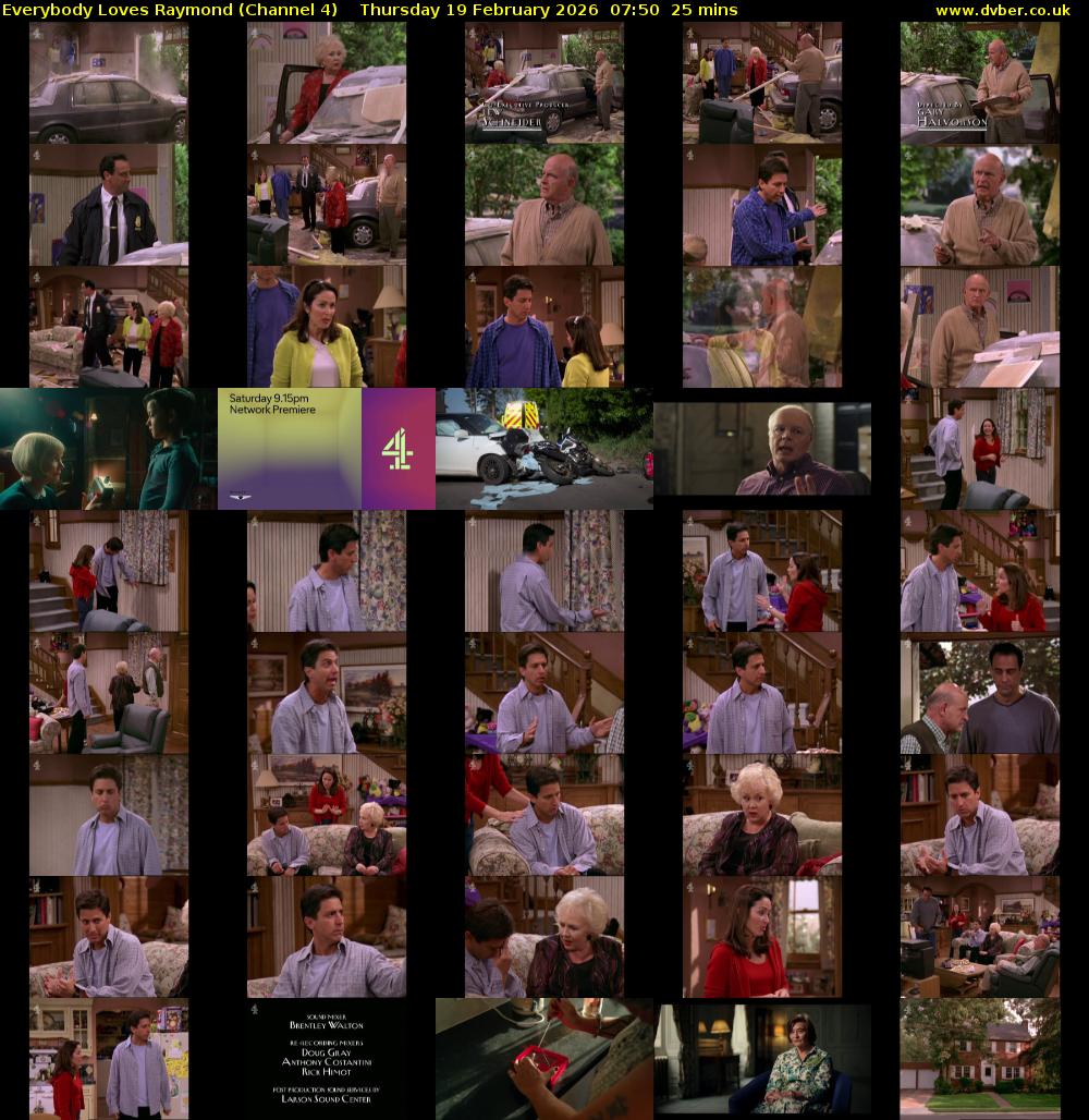 Everybody Loves Raymond (Channel 4) Thursday 19 February 2026 07:50 - 08:15