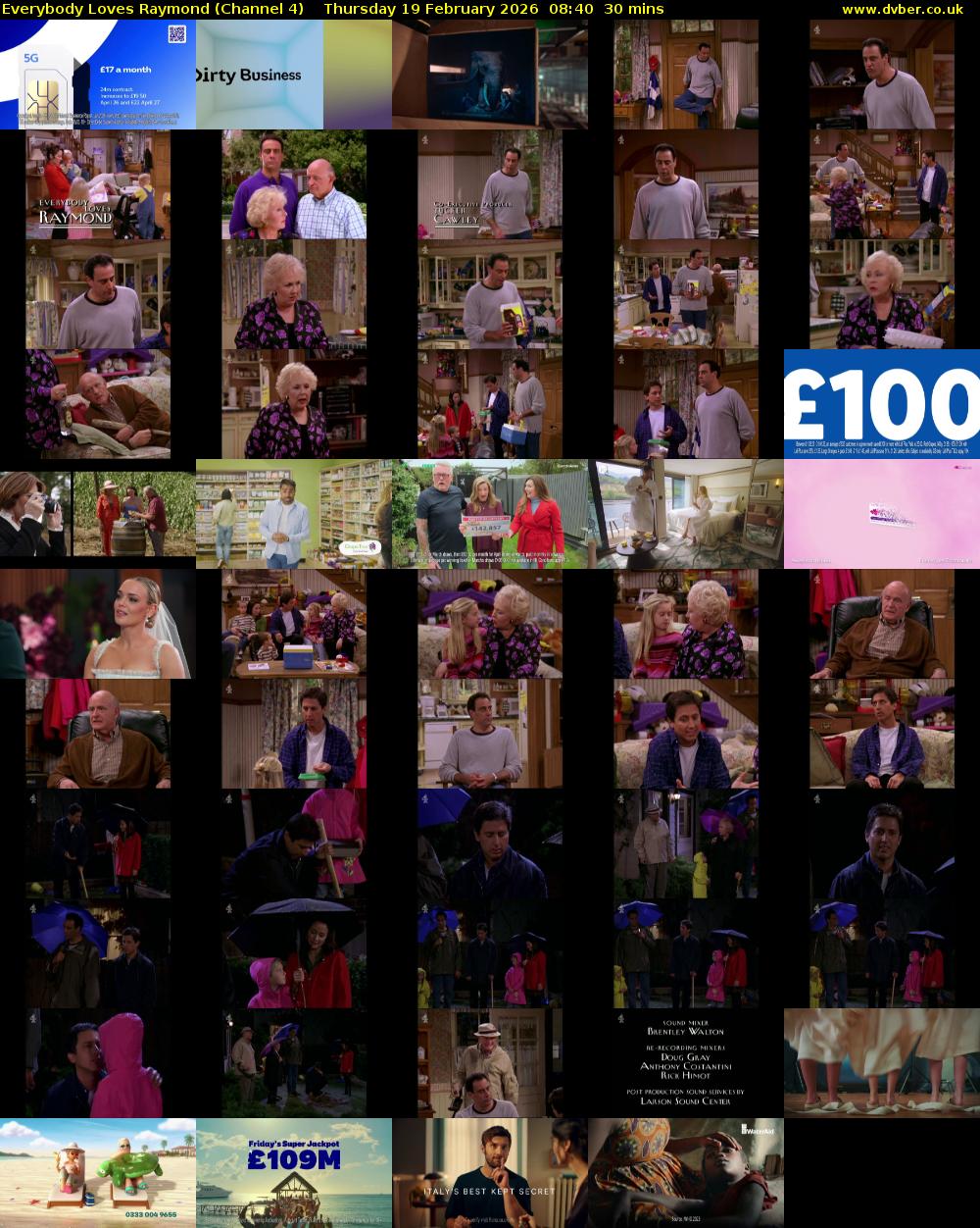 Everybody Loves Raymond (Channel 4) Thursday 19 February 2026 08:40 - 09:10