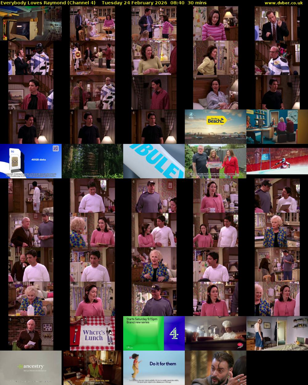Everybody Loves Raymond (Channel 4) Tuesday 24 February 2026 08:40 - 09:10