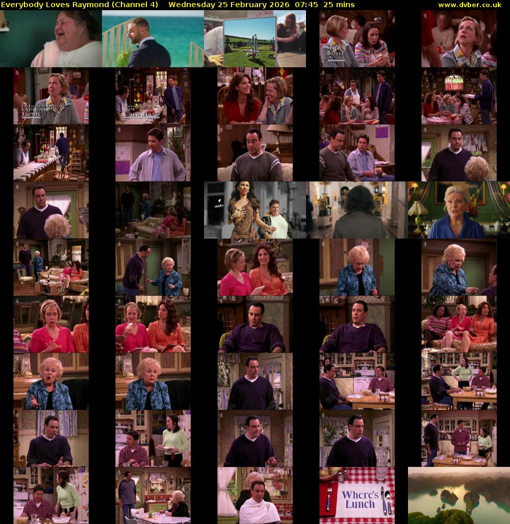 Everybody Loves Raymond (Channel 4) Wednesday 25 February 2026 07:45 - 08:10